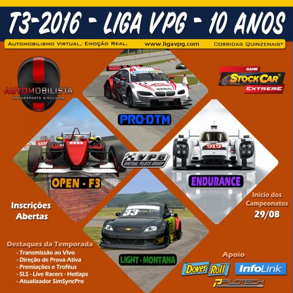 Inscrições abertas Liga VPG T3-2016