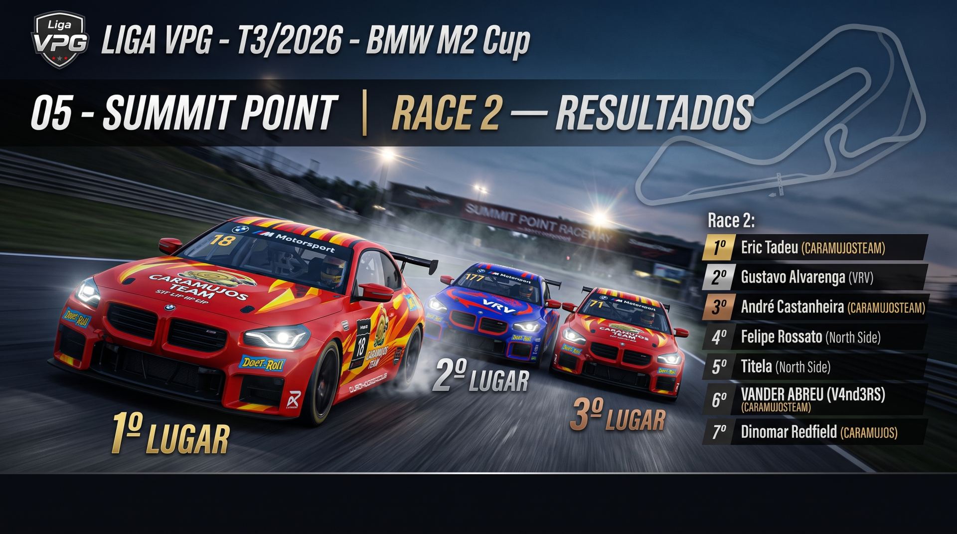 Eric Tadeu Coroa Temporada com Título da BMW M2 Cup em Summit Point; CARAMUJOSTEAM Domina Equipes!