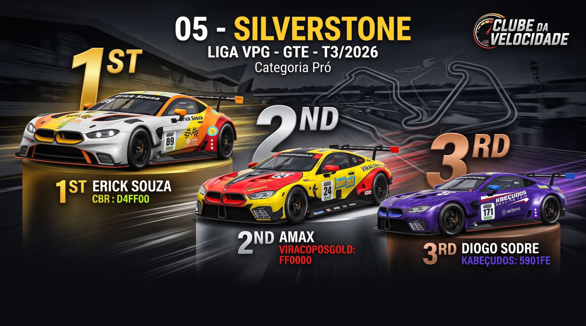 Erick Souza Vence em Silverstone; Dinomar Redfield e CBR São os Campeões da Liga VPG GTE T3/2026!