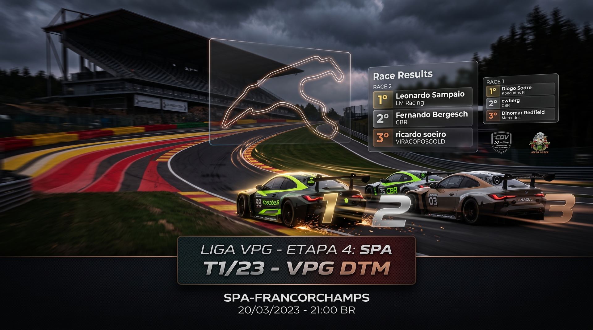 Sampaio assume liderança geral após Spa; Sodre e Sampaio vencem corridas em etapa de reviravoltas na VPG DTM.