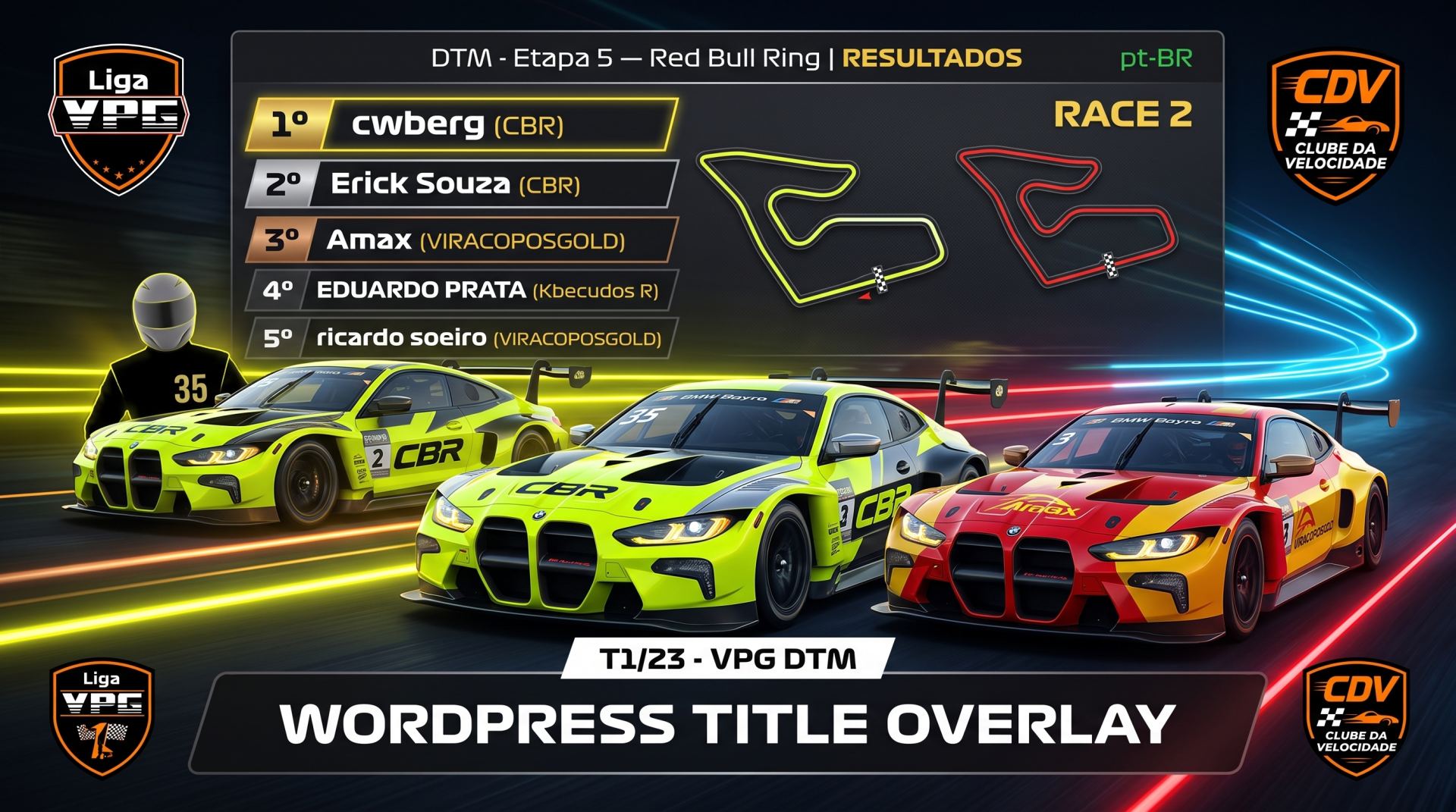 Red Bull Ring consagra Soeiro e cwberg na VPG DTM; Ricardo Soeiro mantém liderança em etapa crucial